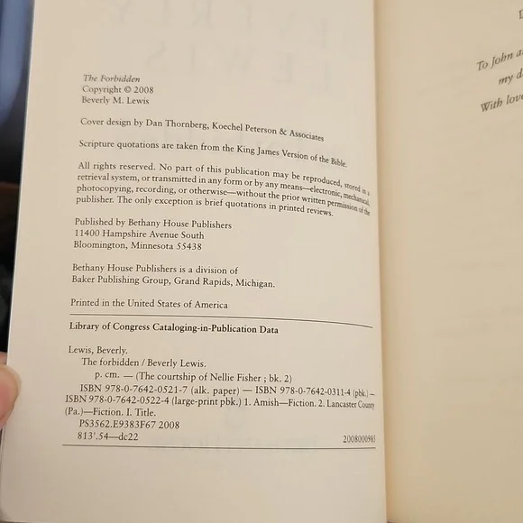 Beverly Lewis The Forbidden - Picture 3 of 7